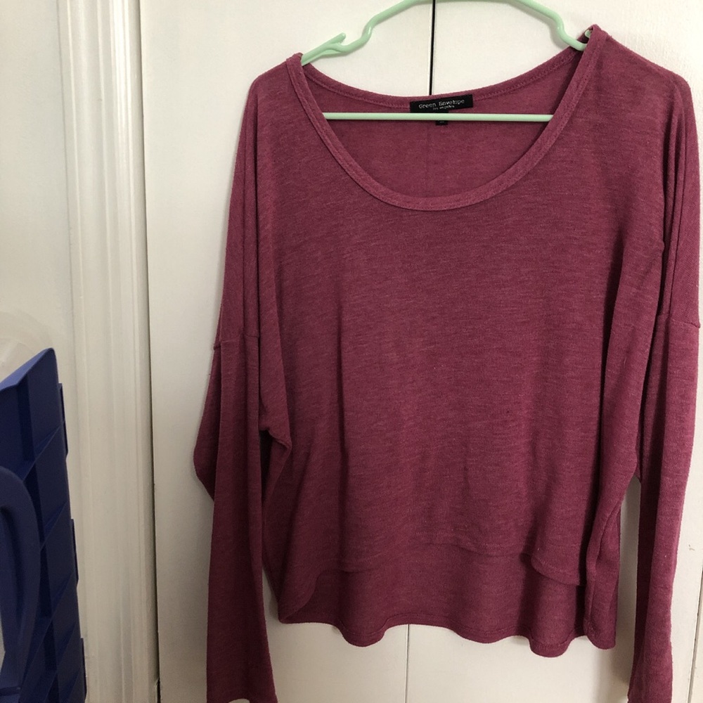 Dark pink long sleeve top